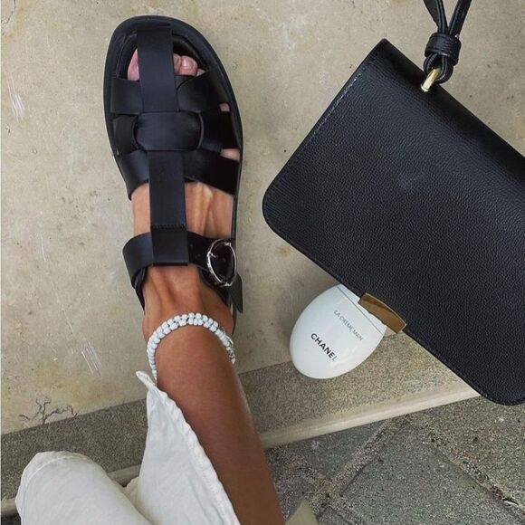 Zara low heel leather fisherman sandals 40 - Picture 1 of 14